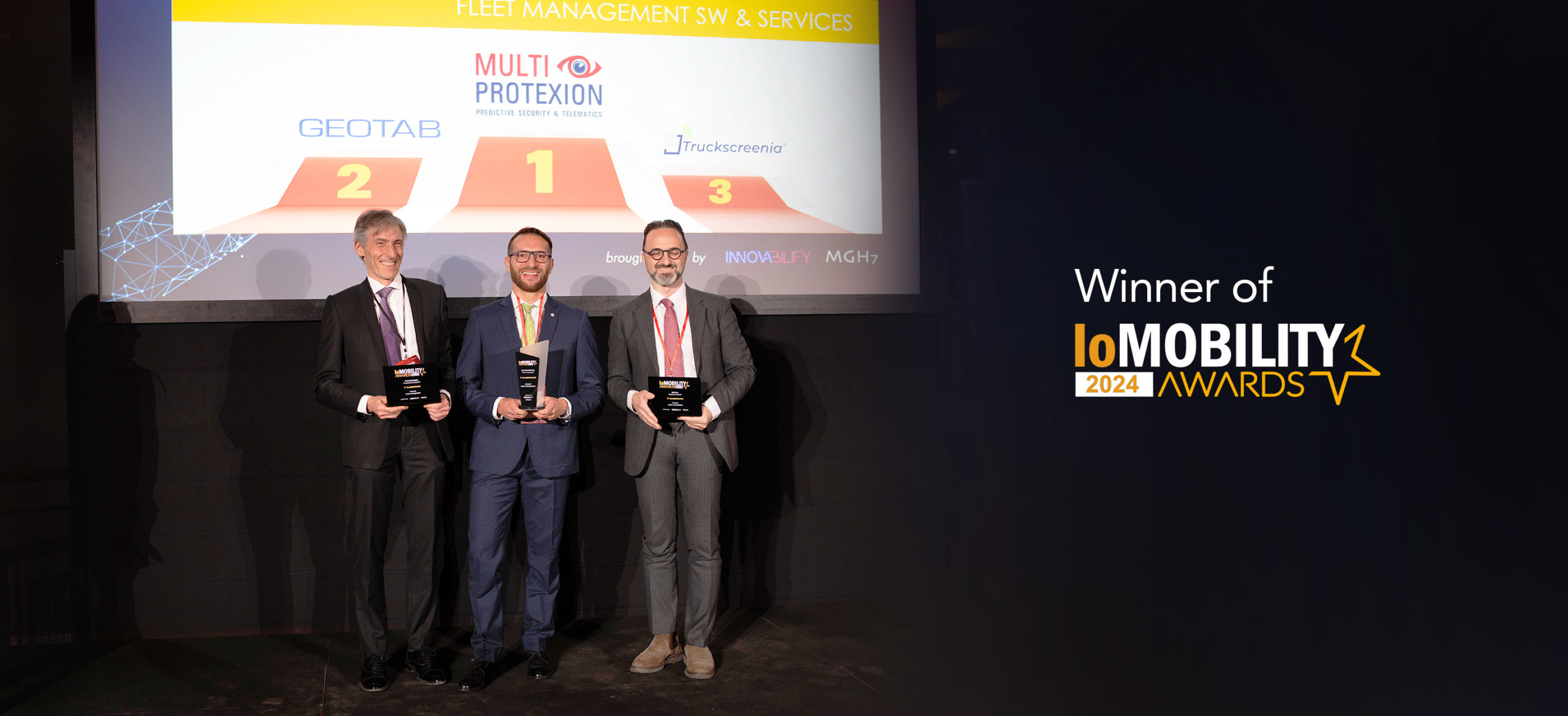 IMPORTANTE SUCCESSO PER MULTIPROTEXION: PRIMO PREMIO AGLI IOMOBILITY AWARDS CON IL SERVIZIO DI SCORTA TELEMATICA®